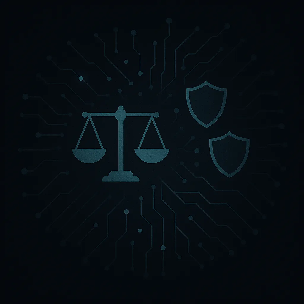 Scales and shields representing safety and ethics