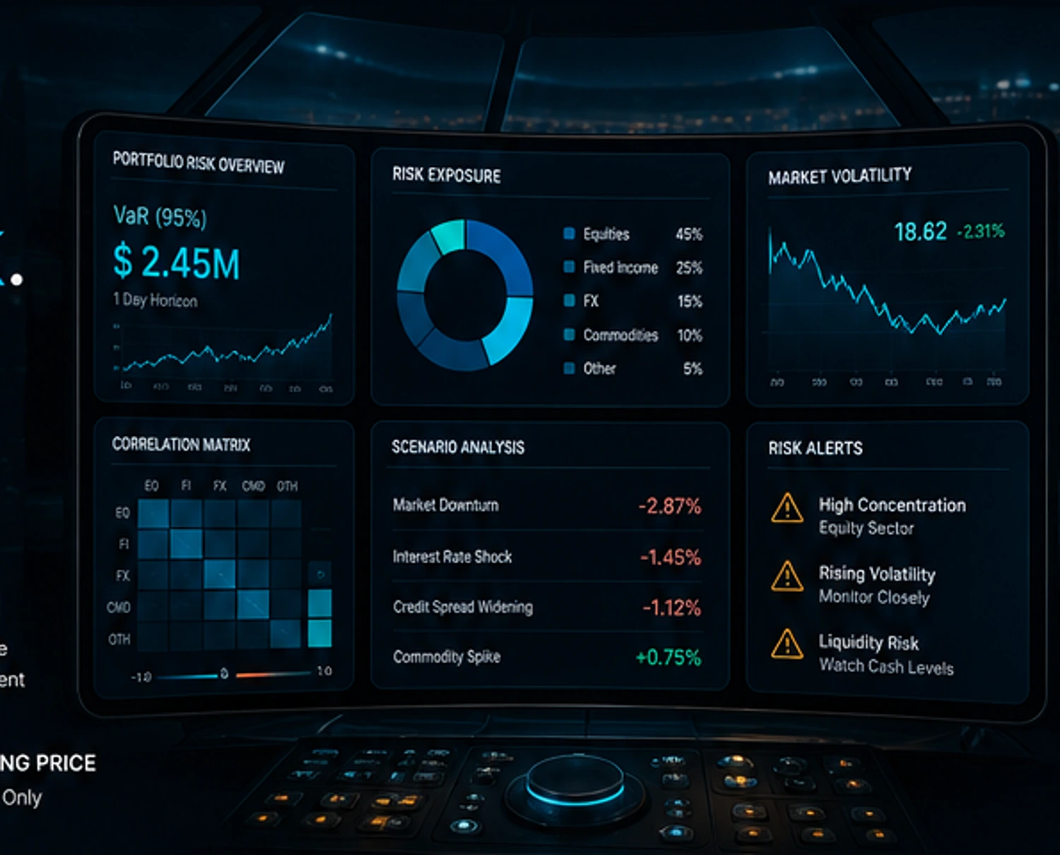 AI financial risk command center concept